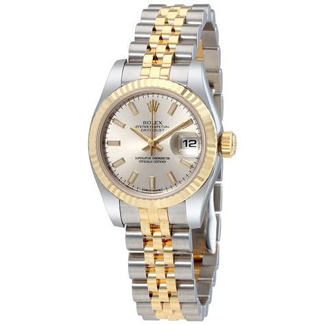 silver and gold rolex womens|rolex 18k gold watch price.